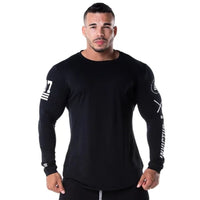 Bodybuilding Camisa de Manga Comprida Casual Moda Skinny