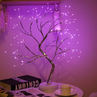 Mini árvore com Luz noturna led com fio de cobre guirlanda lâmpada com decoração luz de fadas