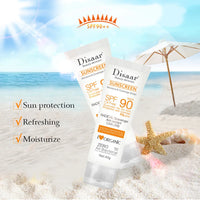 Protetor solar corporal e facial, para clareamento da pele, anti-envelhecimento e hidratante spf90