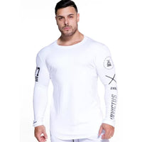 Bodybuilding Camisa de Manga Comprida Casual Moda Skinny