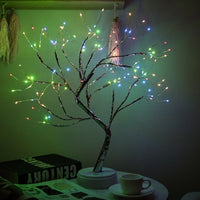 Mini árvore com Luz noturna led com fio de cobre guirlanda lâmpada com decoração luz de fadas