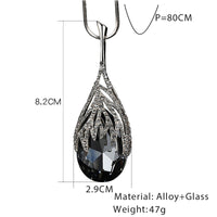Novo colar longo para mulheres 2023 moda cinza cristal gargantilha Collier