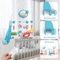 Brinquedo chocalho móvel para berço de bebê de 0 a 12 meses, projetor musical rotativo, luz noturna, cama, sino, educacional.
