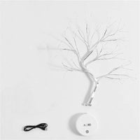 Mini árvore com Luz noturna led com fio de cobre guirlanda lâmpada com decoração luz de fadas