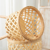 Conjunto com 3 Vasos Feito à mão de bambu de flores com suporte pra planta e decoração para casa