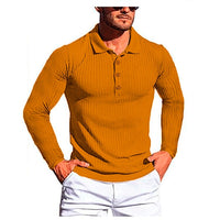 Camisa confortável masculina de mangas compridas, top elástico alto.