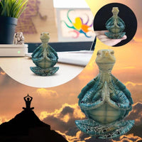 Estatueta de tartaruga marinha paz meditando decorações