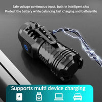 Lançamento - Nova Mini lanterna led de três olhos, luz forte, recarregável, portátil, iluminação extrema, longo alcance com poderosas luzes flash