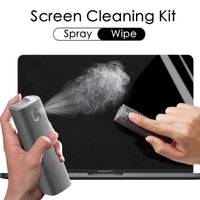 Conjunto de frascos de spray com Pano microfibra para limpeza de tela 2 em 1 para celular, ipad, computador, iphone , óculos e muito mais