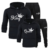 Conjunto esportivo com capuz estampada em duas peças unissex.
