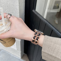 Pulseira de couro e metal de luxo para Apple e Smart Watch