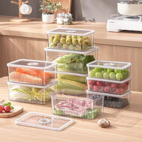 Organizador de geladeira transparente de alimentos Cestas de frutas e vegetais frescos