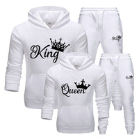 Conjunto esportivo com capuz estampada em duas peças unissex.