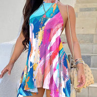 Luxuoso vestido sexy sem mangas