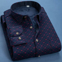 Camisa de manga comprida plus veludo grosso xadrez de alta qualidade