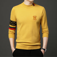 Pulôver de manga longa de alta qualidade, designer de luxo com gola alta