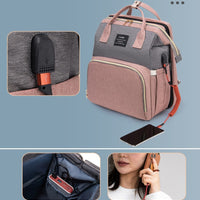 Bolsas de fraldas e Mini berço para mamãe bebê mochila trocador de sombra rede mosquiteira carregamento USB carrinho de bebê bolso para pendurar brinquedos grátis