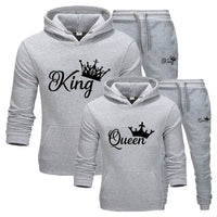 Conjunto esportivo com capuz estampada em duas peças unissex.