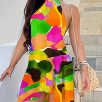 Luxuoso vestido sexy sem mangas