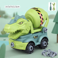 Brinquedos educacional de construção do dinossauro com caminhão