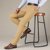 Calça casual estilo britânico justa de alta qualidade.