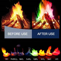 Pó Mágico de Chamas Coloridas - Transforme Seu Fogo em um Espetáculo Inesquecível!