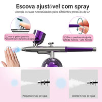Airbrush Nail With Compressor Portable Airbrush For Nails Cake Tattoo Makeup Paint Air Spray Gun Oxygen Injector Air Brush Kit