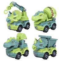 Brinquedos educacional de construção do dinossauro com caminhão