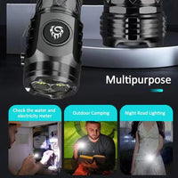 Lançamento - Nova Mini lanterna led de três olhos, luz forte, recarregável, portátil, iluminação extrema, longo alcance com poderosas luzes flash