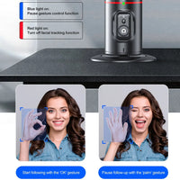 Tripé de Rastreamento Facial Automático com Rotação 360° para TikTok e Muito Mais!
