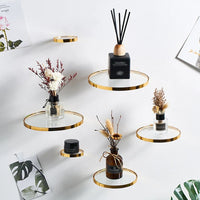 Linda Decoração de parede redonda de ferro e vidro