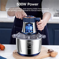 Moedor elétrico de aço inoxidável de carne, picador, triturador de vegetais, fatiadora, misturador doméstico, processadores de alimentos