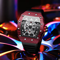 Relógio esportivo masculino com cronógrafo masculino estilo de moda de luxo pulseira de gel à prova d'água