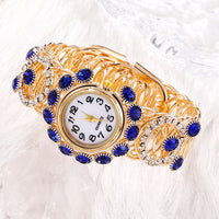 Conjunto de 6 peças de luxo feminino, pulseira, relógios de quartzo e magnético.