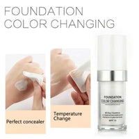 Recém Lançada no Brasil - Nova Base Rejuvenescedora 30ml spf 15 que muda de cor, hidratante à prova d'água, leve de longa duração.