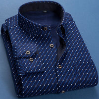 Camisa de manga comprida plus veludo grosso xadrez de alta qualidade