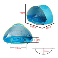 Barraca para bebês portátil com sombra para praia e piscina com proteção solar UV