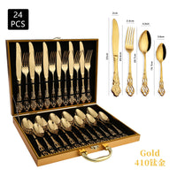 Luxuoso conjunto com 24 peças cor ouro Retro estilo europeu
