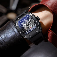 Relógio esportivo masculino com cronógrafo masculino estilo de moda de luxo pulseira de gel à prova d'água