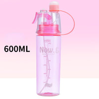 Nova garrafa de água spray criativa, atomizadoras, portáteis para esportes ao ar livre e academia