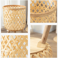 Conjunto com 3 Vasos Feito à mão de bambu de flores com suporte pra planta e decoração para casa