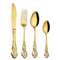 Luxuoso conjunto com 24 peças cor ouro Retro estilo europeu