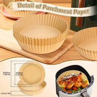 100PCS Air Fryer Papel Descartável Quadrado Redondo Papel para Assar Antiaderente