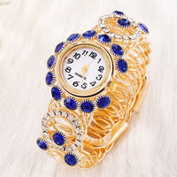 Conjunto de 6 peças de luxo feminino, pulseira, relógios de quartzo e magnético.