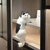 Gato peludo realista, simulação fofa, estatuetas de animais, decoração em casa, modelo de gatinho.