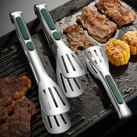 Pinças antiderrapante aço inoxidável de alimentos churrasco grill