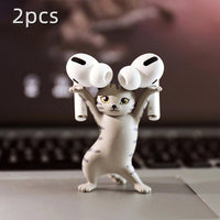Suporte de fone de ouvido gato dançante para AirPods
