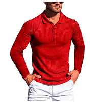Camisa confortável masculina de mangas compridas, top elástico alto.