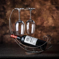 Suporte criativo para vinho em metal