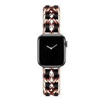 Pulseira de couro e metal de luxo para Apple e Smart Watch